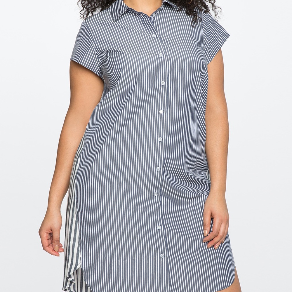 Eloquii Striped Shirt Dress size 16